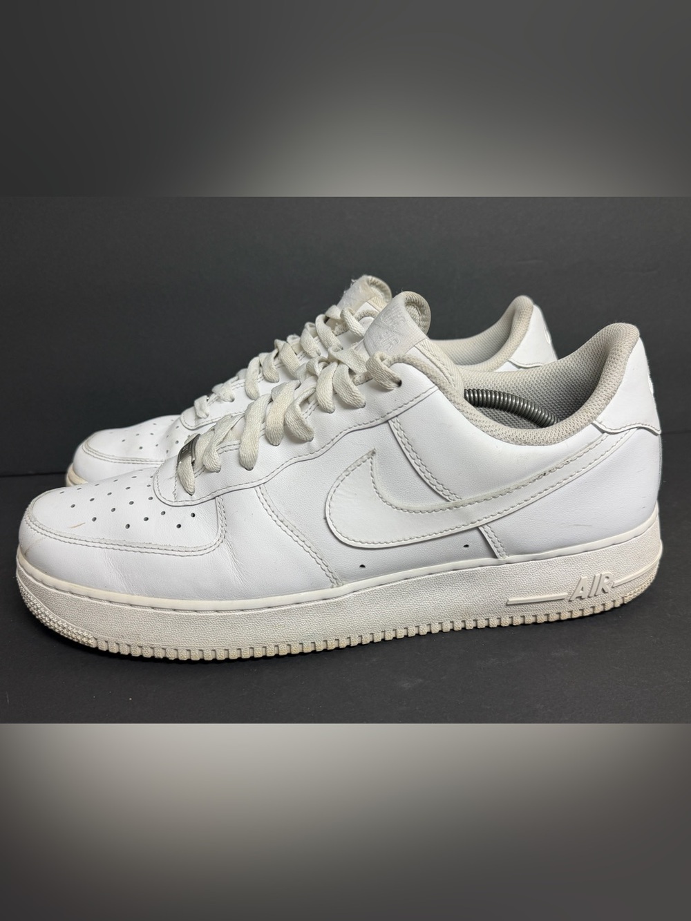 Nike Air Force 1 '07 Low Triple White Leather Lace-Up Sneakers CW2288-111 SZ 13